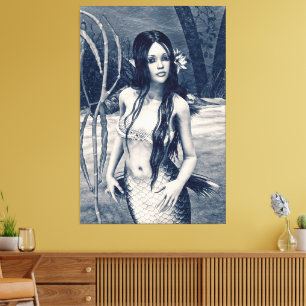 Sirena Vintage Arte de Fantasía de Foto Antigua
