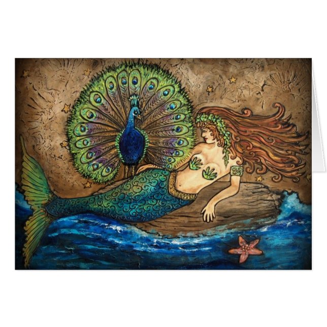 Sirena y pavo real (Anverso (Horizontal))