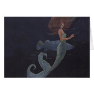 Sirena y peces azules