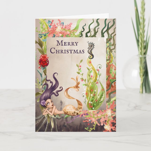 Sirena y playa de las Felices Navidad de la vida (Anverso)