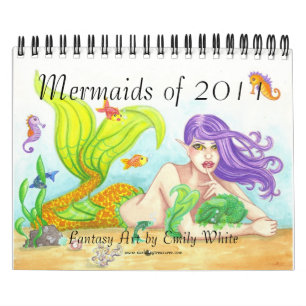 Sirenas del calendario artístico de ilustracion d