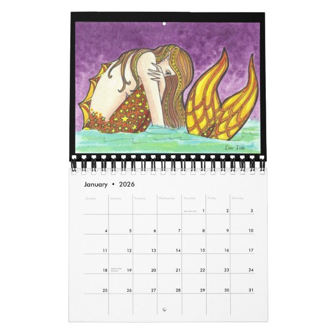 Sirenas del calendario artístico de ilustracion de (Jan 2026)