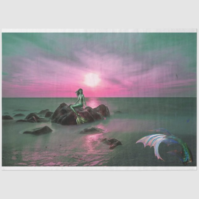 Sirenas en papel de debate de deshielo al atardece (Anverso)