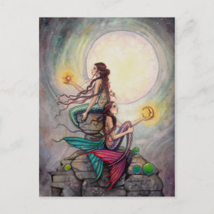 Sirenas Geimini Postal Fantasía Arte