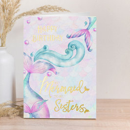Sirenas para ser Hermanas Cumpleaños Feliz Dorado