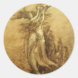 Sirenas Pescando Para Pegatinas De Perlas