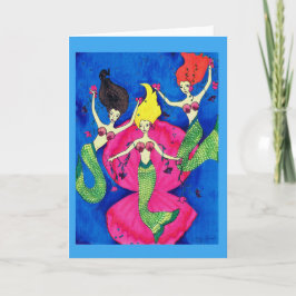 Sirenas que nadan la tarjeta de felicitación