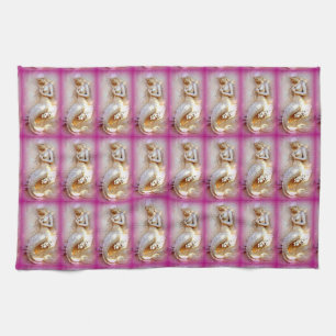 sirenas sientas toalla de cocina rosa