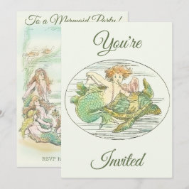 Sirenas Vintage Fiesta Bajo el Mar Invitación