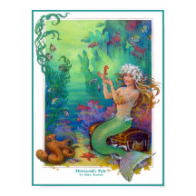 Sirenita, caballito de mar y arte original del pul