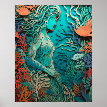 Sirenita con arte 3d