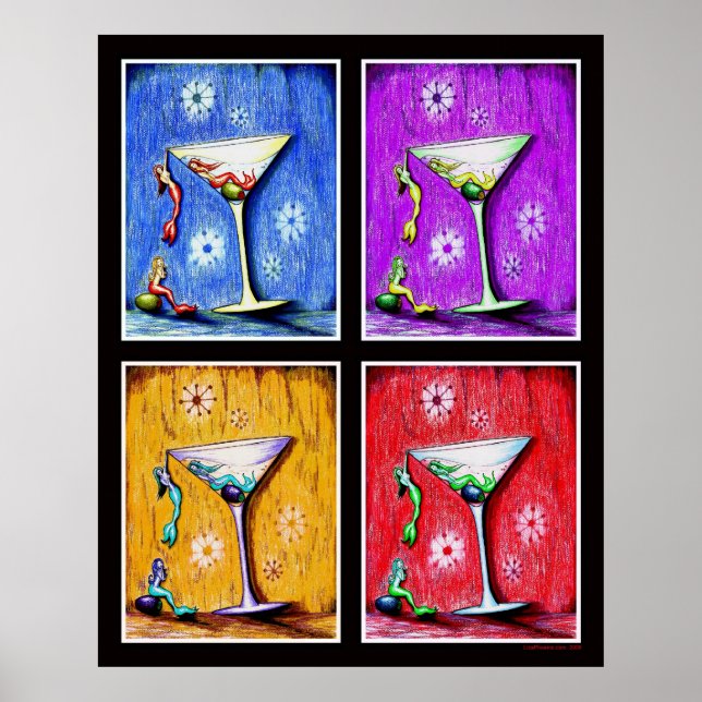 Sirenita de arte pop Martinis (Frente)