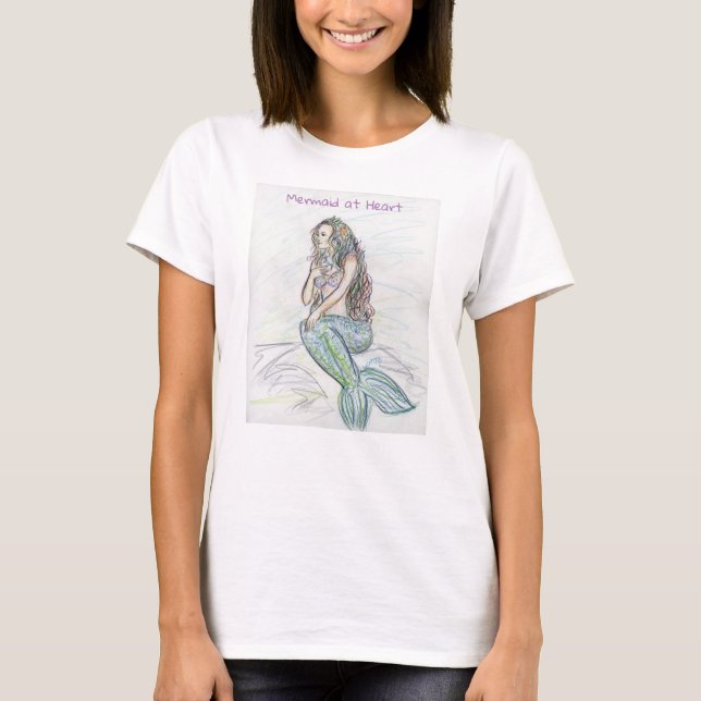 Sirenita en Rock Fairytales Camisetas de arte fant (Anverso)