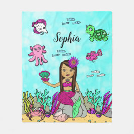 Sirenita personalizada bajo la manta del mar