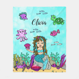 Sirenita personalizada bajo la manta del mar