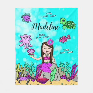 Sirenita personalizada bajo la manta del mar