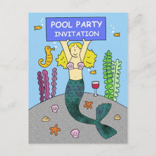 Sirenita Personalizado de invitación a fiesta de g