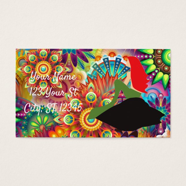 Sirenita Psicodélica de cabeza roja sentada Thunde (Frente)