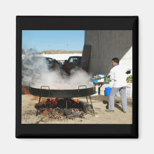 Sirva cocinar un paella español gigante - imán