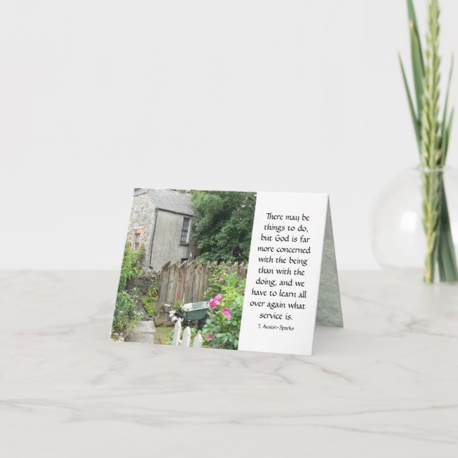 Sirviendo a Dios... Tarjeta pequeña (Anverso)