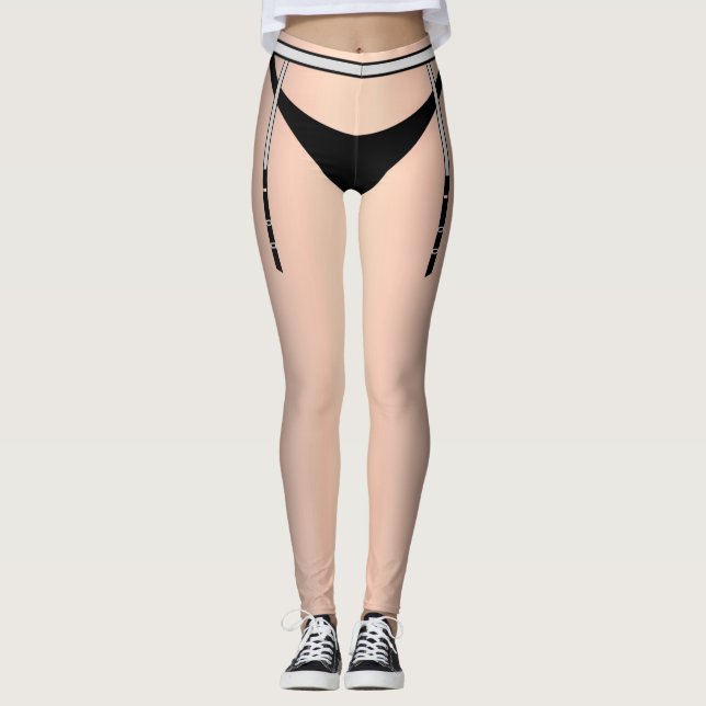 Sissy Garter Lingerie Chastity Cover Leggings (Anverso)