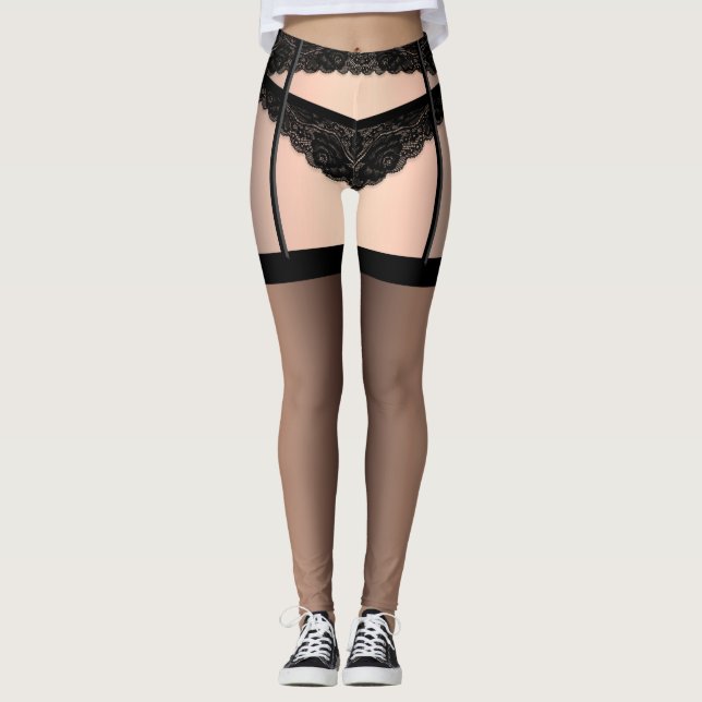 Sissy Lace Lingerie Chastity Cover Leggings (Anverso)