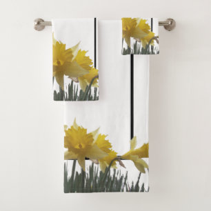 Sistema amarillo de la toalla de baño del jardín