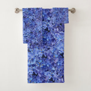 Sistema azul de la toalla del Hydrangea