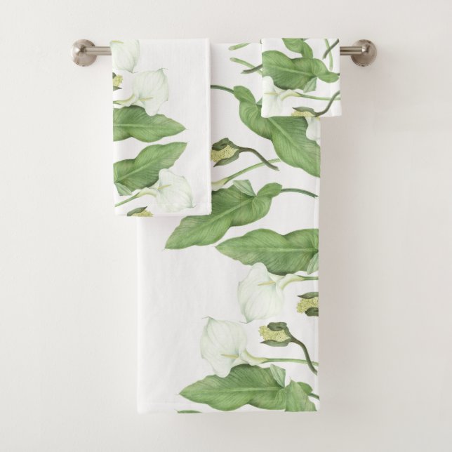 Sistema blanco botánico de la toalla de baño de (In situ)