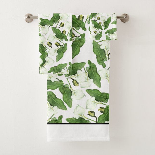 Sistema blanco de la toalla de baño de la flor de (In situ)