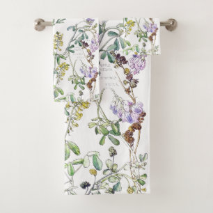 Sistema botánico de la toalla de baño de la flor