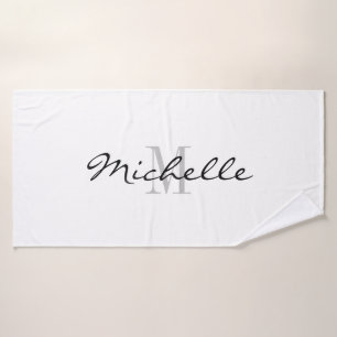 Sistema con monograma de la toalla del cuarto de