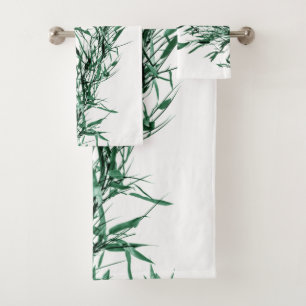 Sistema de bambú verde de la toalla de baño de