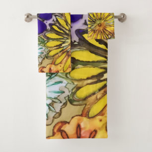 Sistema de la toalla de baño del flower power