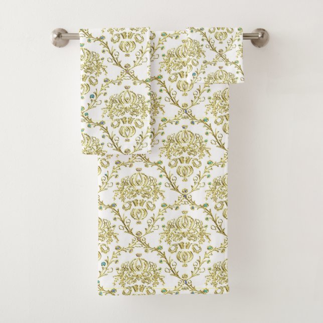 Sistema de la toalla del damasco del oro blanco (In situ)