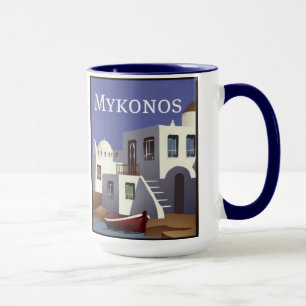 Sistema de Mykonos de 8 diversas tazas de Grecia
