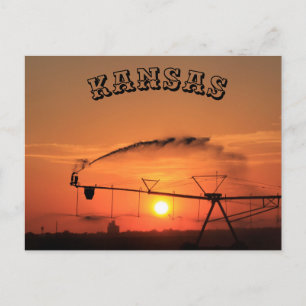 Sistema de riego de Kansas Tarjeta postal de Sunse