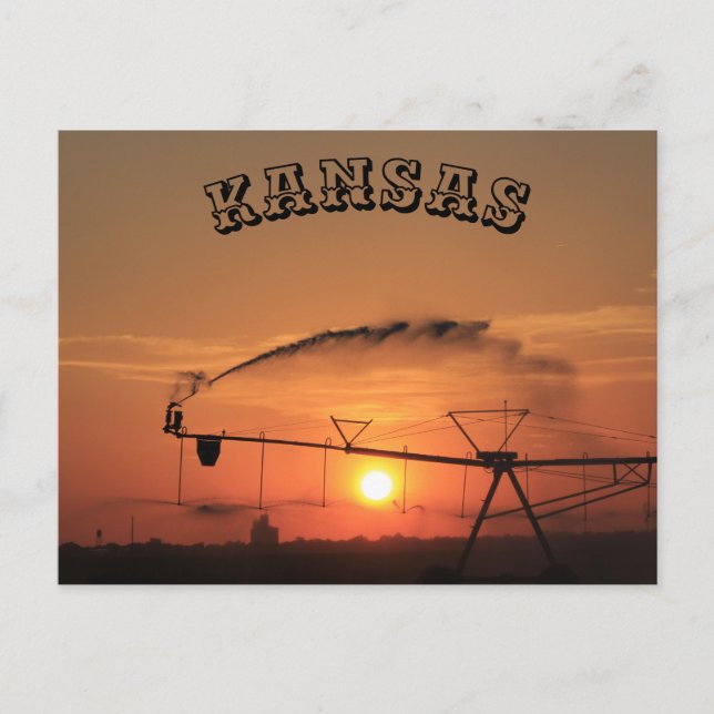 Sistema de riego de Kansas Tarjeta postal de Sunse (Anverso)
