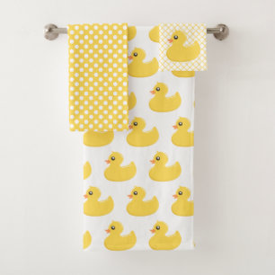 Sistema Ducky de goma amarillo de la toalla de