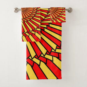 Sistema espiral amarillo y rojo de la toalla del