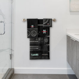 Sistema estéreo retro negro