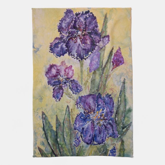 Sistema floral de la toalla de cocina del arte del (Vertical)