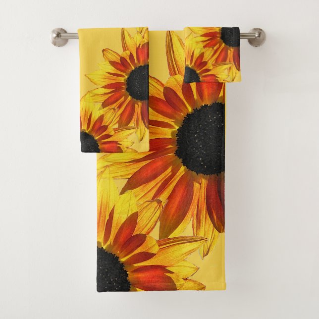 Sistema floral de la toalla del jardín del girasol (In situ)