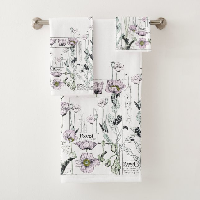 Sistema francés de la toalla de baño de las flores (In situ)