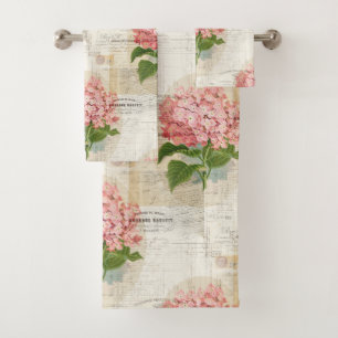 Sistema francés de la toalla del Hydrangea rosado