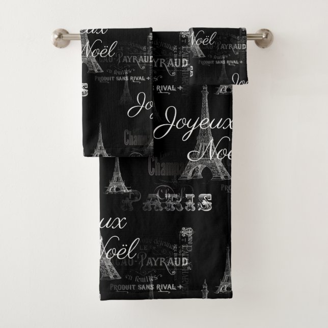 Sistema negro de la toalla del navidad de París (In situ)