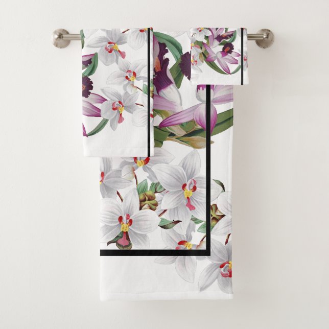 Sistema púrpura blanco de la toalla de baño de la (In situ)