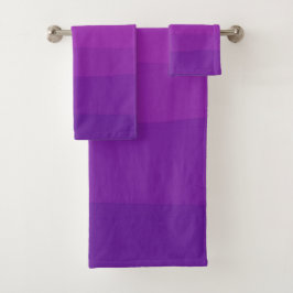 Sistema púrpura de la toalla de baño de Ombre