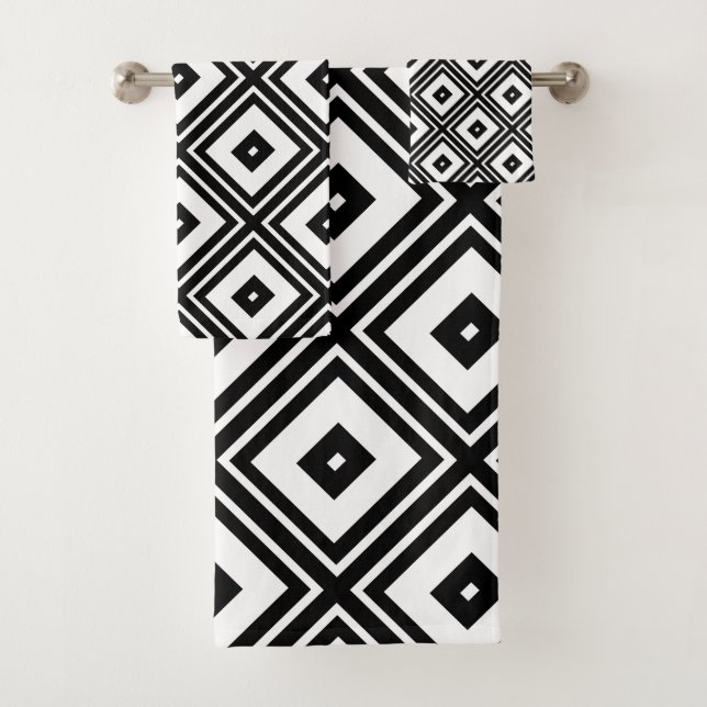 Sistema retro blanco y negro de SquaresTowel (In situ)