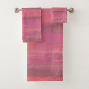 Sistema rosado de la toalla de baño de la acuarel